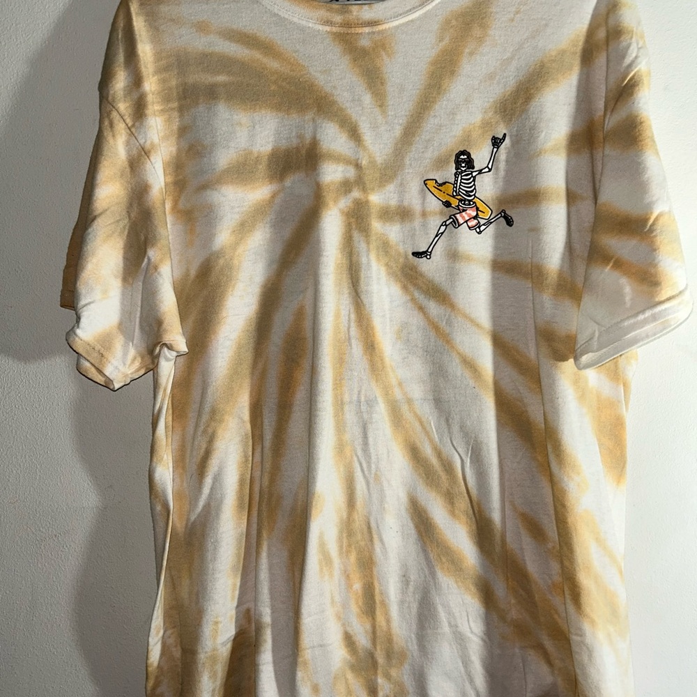 Call Your Mother T Shirt Good Vibes Skeleton Surf Board Size L Mens Womens